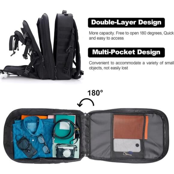 Motorcycle Helmet Backpack Bag for Men with Hard Hat Carrier/Storage, Riding - Picture 2 of 7